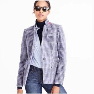 J. Crew Blue and White Checkered Blazer